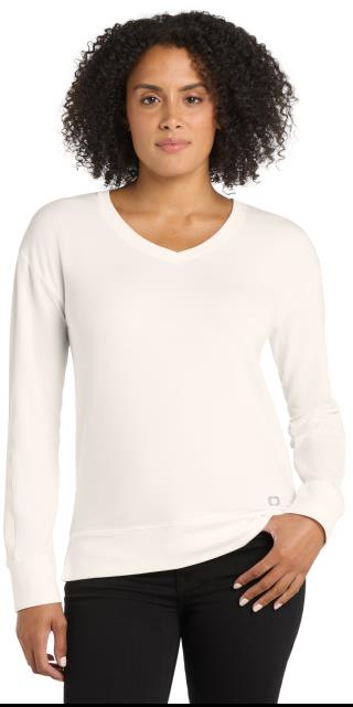 Ladies Luuma Flex Long Sleeve V-Neck