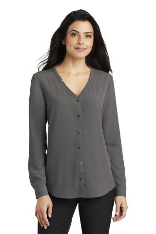 Ladies' L/S Button-Front Blouse